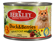 Консервы для кошек Berkley №6: телятина с лесными ягодами 0,2 кг.
